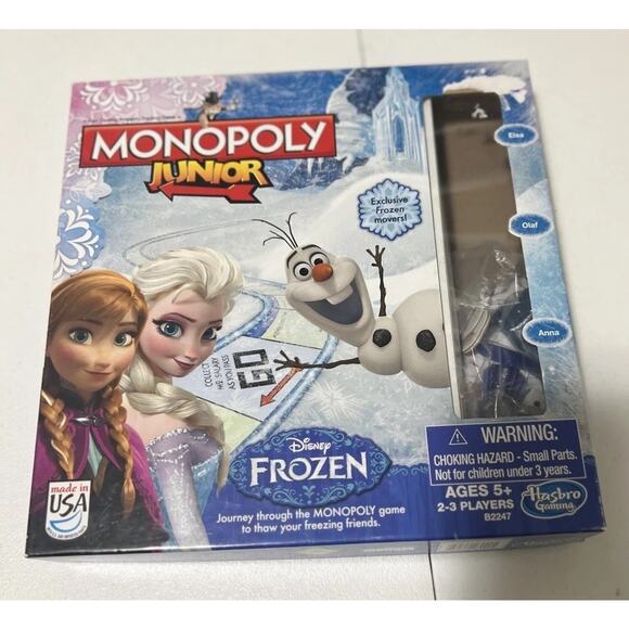 Frozen Disney Monopoly Junior Board Game 2014 Parker Brothers Hasbro Complete - Picture 1 of 7